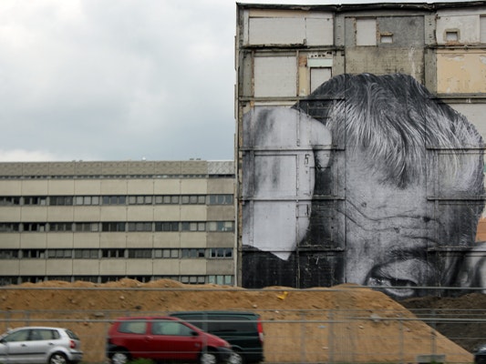 'JR's Artwork near Potsdamer Platz'