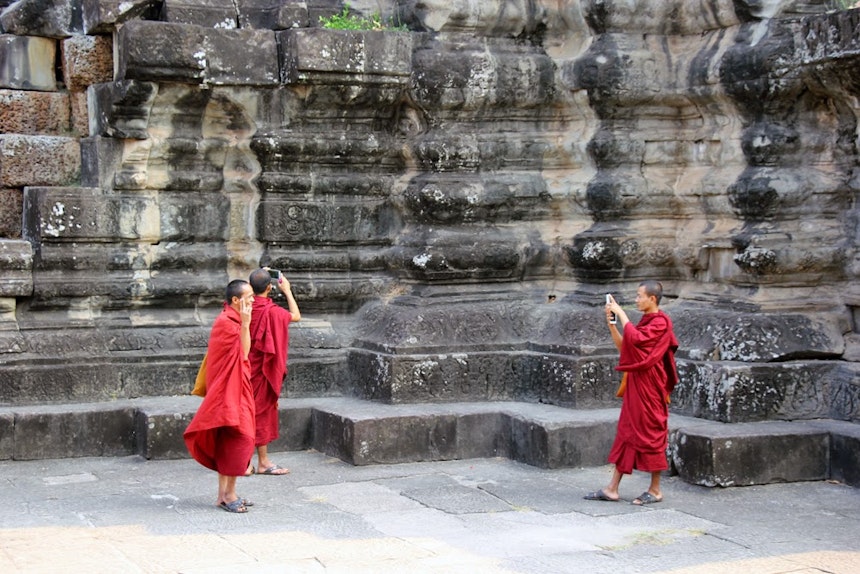Mönche im Angkor Wat